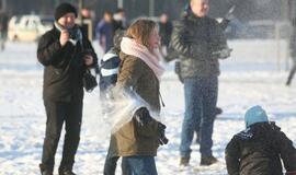 Sniego gniūžčių karas Klaipėdoje