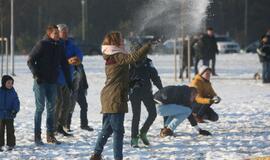 Sniego gniūžčių karas Klaipėdoje