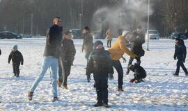 Sniego gniūžčių karas Klaipėdoje