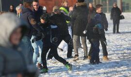 Sniego gniūžčių karas Klaipėdoje