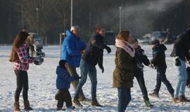 Sniego gniūžčių karas Klaipėdoje