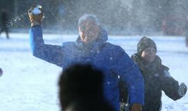 Sniego gniūžčių karas Klaipėdoje