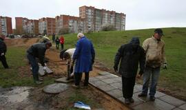 Takelio dėjimo talka Vaidaugų gatvėje
