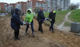 Takelio dėjimo talka Vaidaugų gatvėje