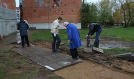 Takelio dėjimo talka Vaidaugų gatvėje