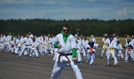 Lėktuvų kilimo ir tūpimo take – karatistų pasirodymas