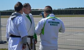 Lėktuvų kilimo ir tūpimo take – karatistų pasirodymas