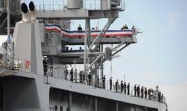 Į Klaipėdą atvyko JAV karinis jūrų laivas USS Mount Whitney