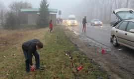 Kelyje Palanga-Klaipėda supleškėjo automobilis