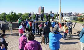 Piliavietėje iškilmingai pakelta Klaipėdos miesto vėliava