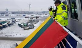 Klaipėdos uoste – 100 metrų ilgio trispalvė