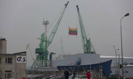 Klaipėdos uoste – 100 metrų ilgio trispalvė