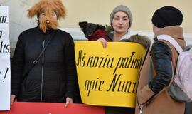 Prie Savivaldybės - gyvūnų mylėtojų protestas
