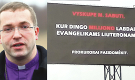 Vyskupo nuodėmė - reklaminiame stende