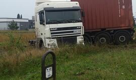 Vilkikas sankryžoje nuvažiavo nuo kelio