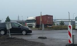 Vilkikas sankryžoje nuvažiavo nuo kelio