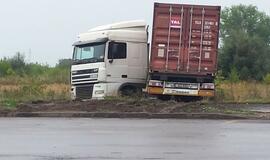 Vilkikas sankryžoje nuvažiavo nuo kelio