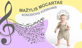 „Mažasis Mocartas“: jaukus ir šiltas muzikinio teatro styginių instrumentų kvinteto koncertas kūdikiams