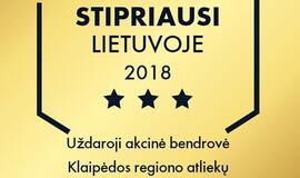 KRATC suteiktas sertifikatas „Stipriausi Lietuvoje 2018“