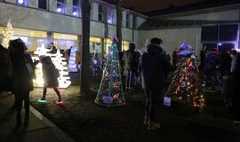 Bibliotekoje sužibo įspūdingos eglutės