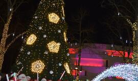 Palangoje suspindo tūkstančiai kalėdinių šviesų