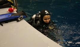 Eglutė baseino dugne