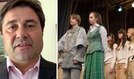 Lenkija nenukirto šakos, ant kurios sėdi