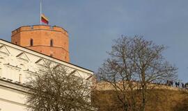 Gedimino pilies bokšte iškelta nauja trispalvė