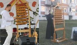 Muzikantas iš Gargždų vakare pralinksmino daugiabučių gyventojus
