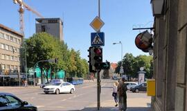 Papildoma šviesoforo sekcija H. Manto gatvėje