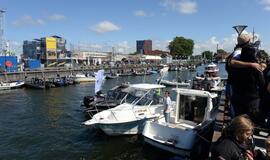 Streikas prieš verslinę žvejybą Kuršių mariose