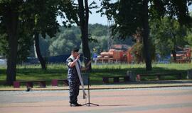 Iškilmingai pagerbė vėliavą