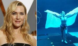 Aktorė K. Winslet filmavimo metu po vandeniu sulaikiusi kvėpavimą išbuvo net 8 minutes