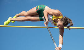 REKORDININKĖ. Rugilė Miklyčiūtė Klaipėdoje sioeks naujo rekordo. Alfredo PLIADŽIO nuotr.