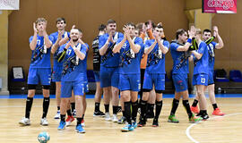 VIENVALDŽIAI LYDERIAI. Klaipėdos „Dragūno“ rankininkai šį Lietuvos rankinio lygos sezoną nepatyrė nė vieno pralaimėjimo. RK „Dragūnas“ nuotr.