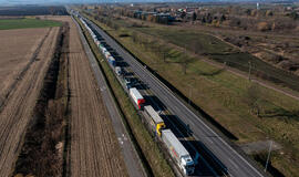 vėl žlugo derybos Lenkijos sunkvežimių vairuotojų protestui nutraukti