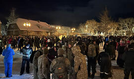 GAUSIAI. Į Priekulę susirinko dvigubai daugiau žygeivių nei gyvena miestelyje žmonių. Šaulių nuotr.