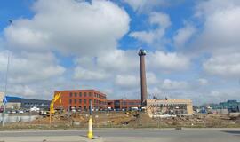 VIETA. Sklype Liepų gatvėje 83 šiuo metu vyksta intensyvūs restorano statybų darbai.  Vitos JUREVIČIENĖS nuotr.