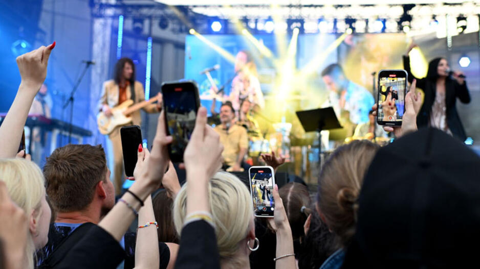 Džiazo festivalio minia su fotoaparatais