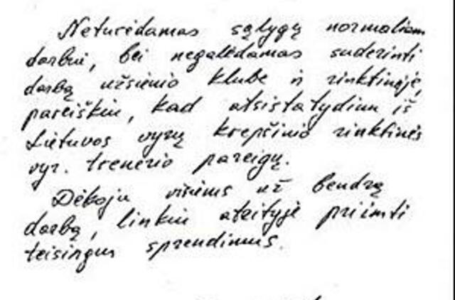 A. Sireika apsisprendė galutinai 