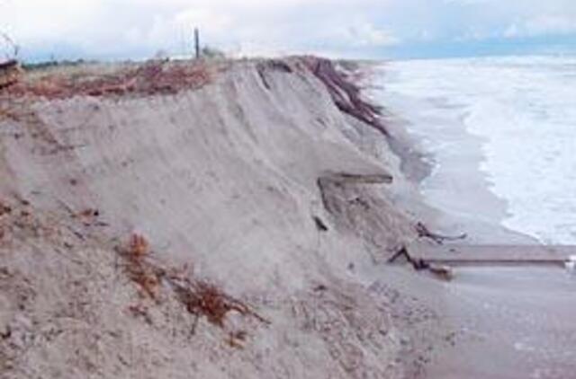 Jūra skandina paplūdimius 