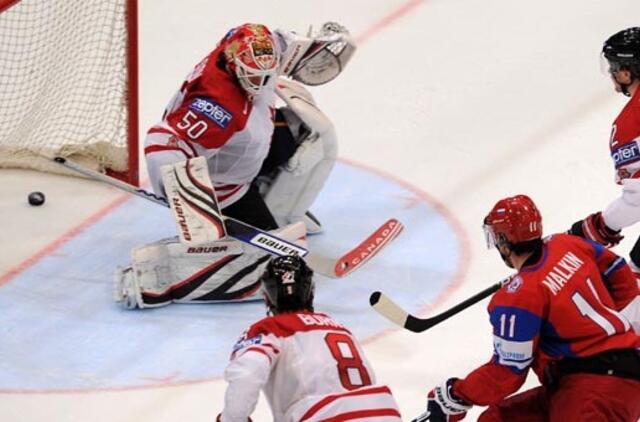 Rusijos ledo ritulininkai nugalėjo kanadiečius ir iškopė į pusfinalį