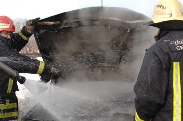 Sulupės gatvėje ugnis apgadino automobilį