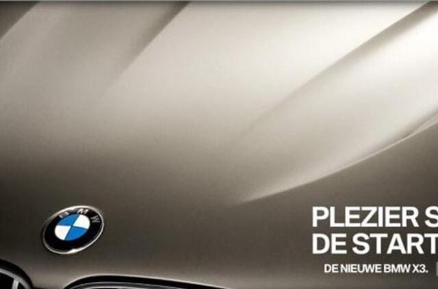 Naujasis BMW X3 gyvenimą pradeda nuo reklaminio bukleto