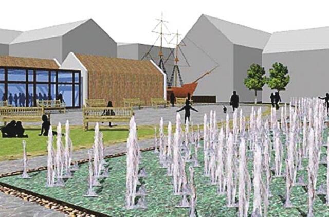 Politikai palaimino skverelį su fontanais