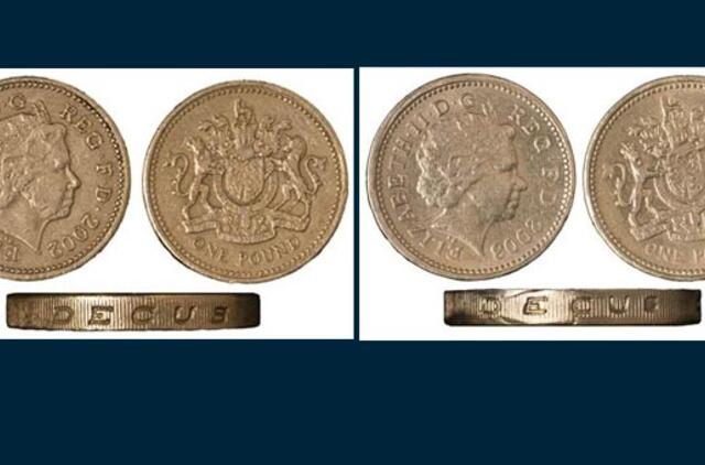 Didžiąją Britaniją užtvindė padirbtos 1 svaro vertės monetos