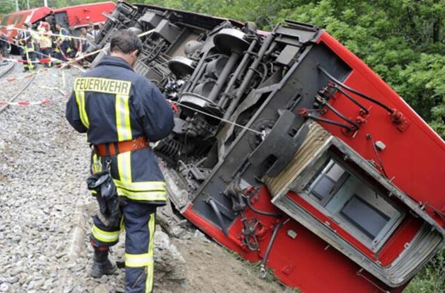 Šveicarijoje per traukinio avariją sužeista 12 žmonių