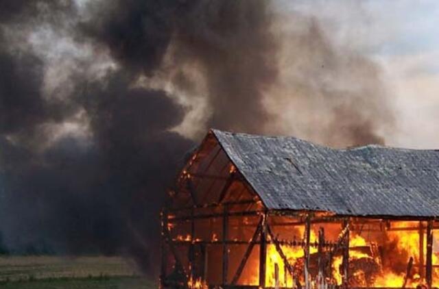 Vaikų žaidimai su ugnimi baigėsi didžiuliu gaisru