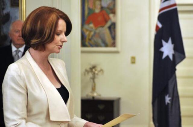 Australijos ministre pirmininke prisaikdinta Julia Gillard