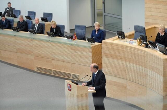 Siūloma trumpinti politikų kalbas Seime